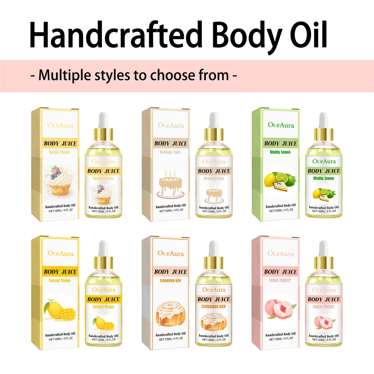 a group of bottles of body oil