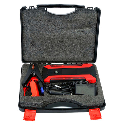 Car Jump Starter Booster 800A Peak 28000mAh 12V Battery Charger Up To 6.0L Gas Or 3.0L Diesel Engine With LCD Screen 4 Modes LED Flashlight