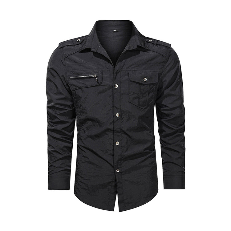 a black shirt with a zipper