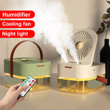 Portable Mist Fan with Humidifier and Night Light