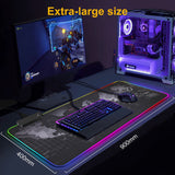 Large RGB Gaming Mouse Pad with Non-Slip Base