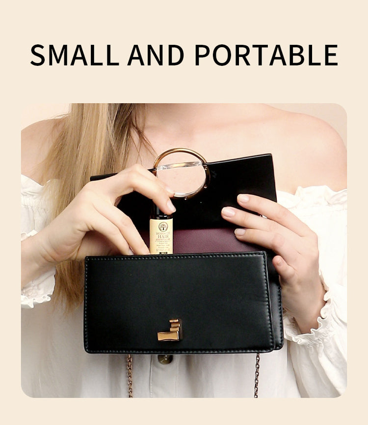 a woman holding a purse