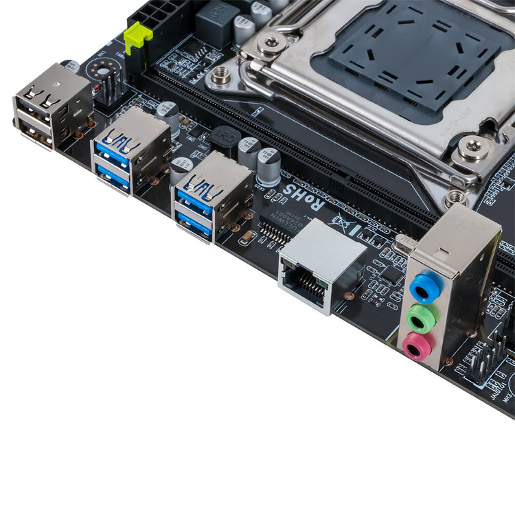 a close up of a computer motherboard
