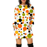 Women's Long Halloween Print Hoodie
