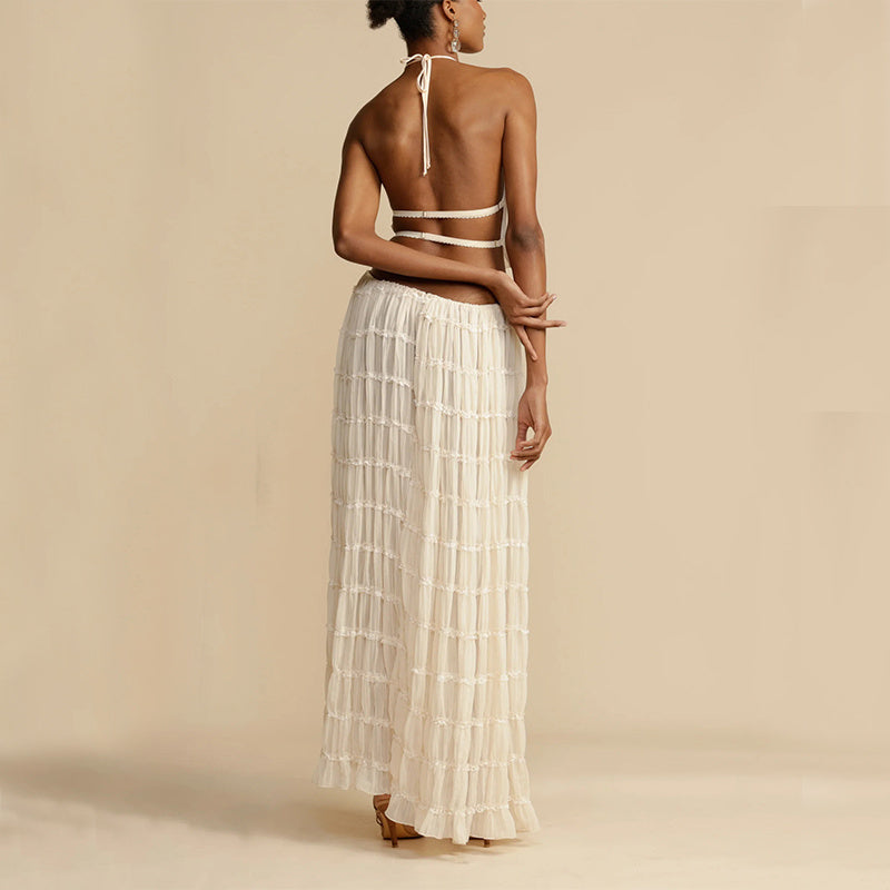 a woman in a white dress