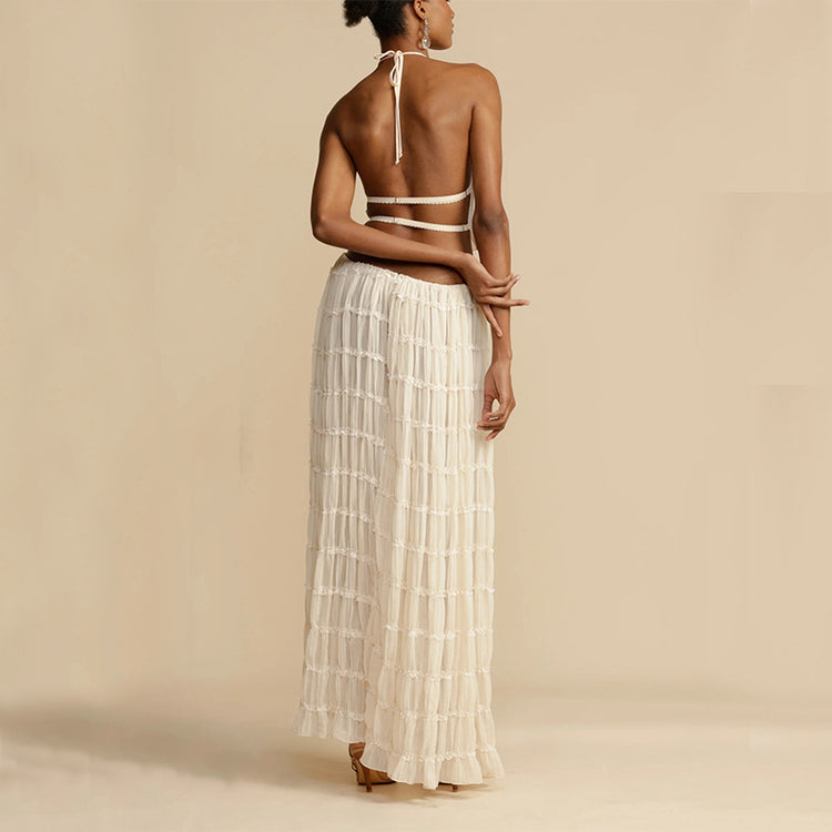 a woman in a white dress