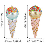 Ice-Cream-Shaped Christmas Tree Glass Ornaments