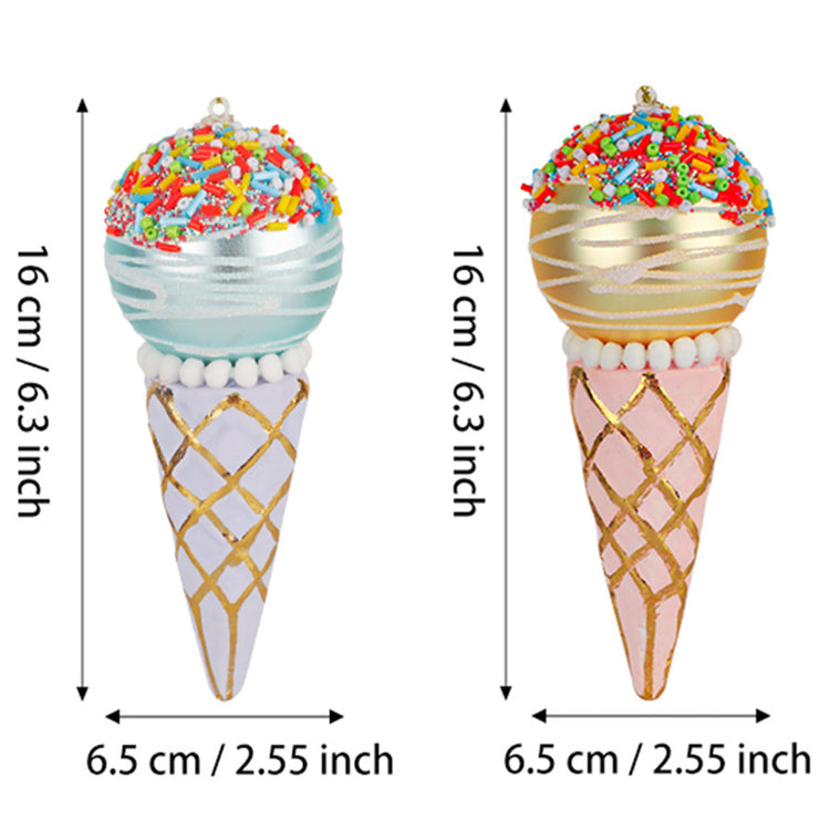 a comparison of ice cream cones with size and measurements