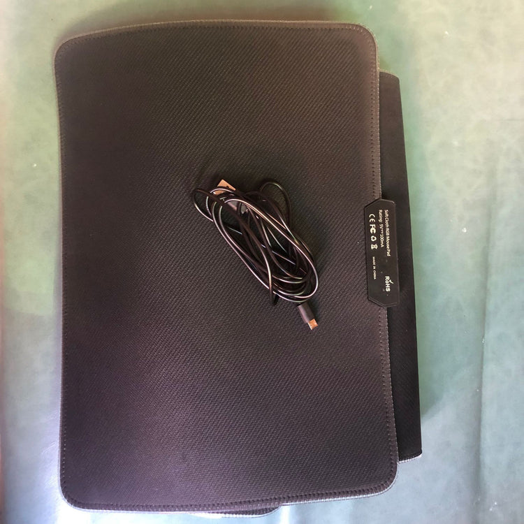 a black case with a cord on it