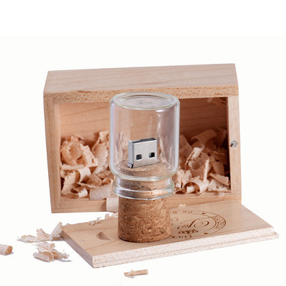 Personalized Wood Lettering Drift Bottle Storage Disk