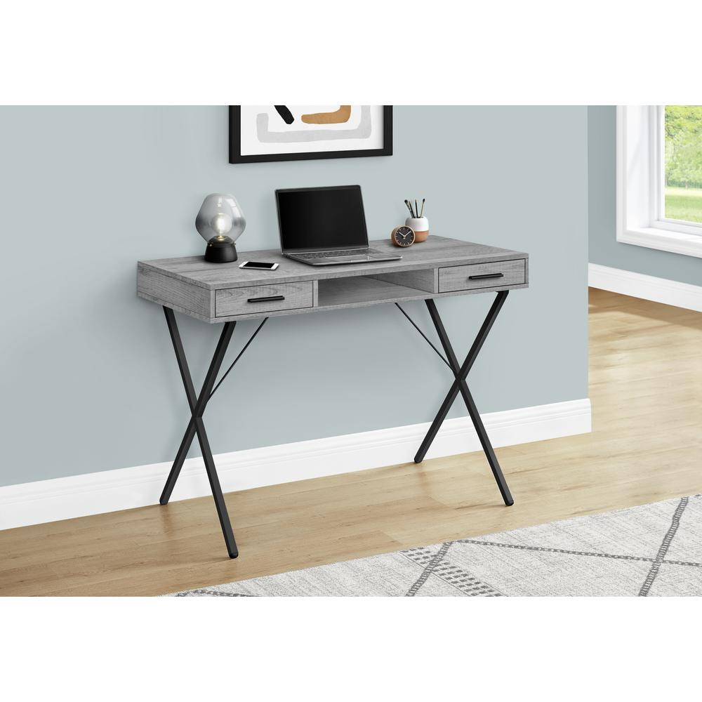 COMPUTER DESK - 42"L / WHITE / BLACK METAL