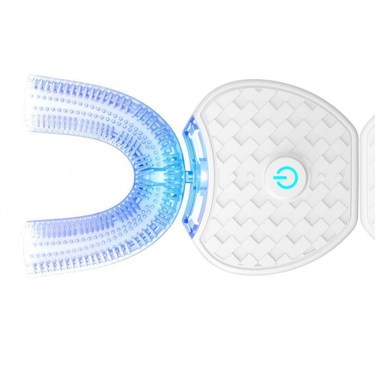 a white device with blue light