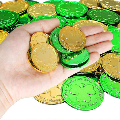 Saint Patrick Irish Day Lucky Coin Clover Coin Prop Decoration