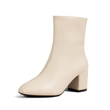 Women's Pointed-Toe Chunky-Heel Mid-Calf Boots