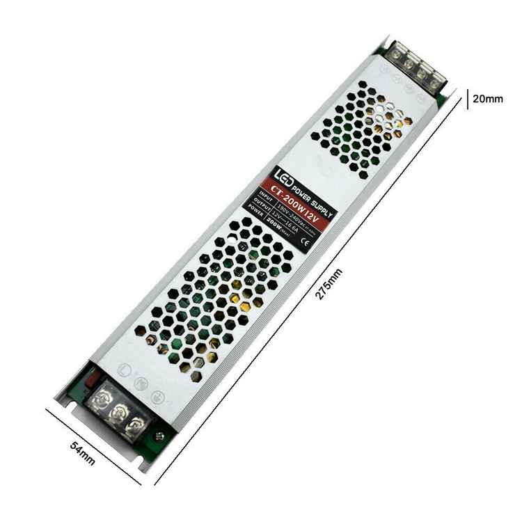a rectangular metal device with holes and a label