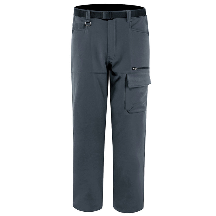 a pair of grey pants with a black belt