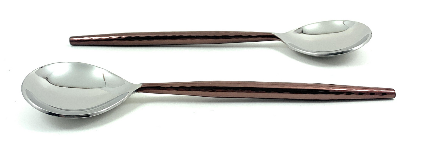 Stainless Steel Tablespoons Set of 6 Piecces-Brown