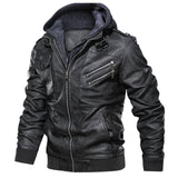 Men's Faux Leather Lapel Jacket