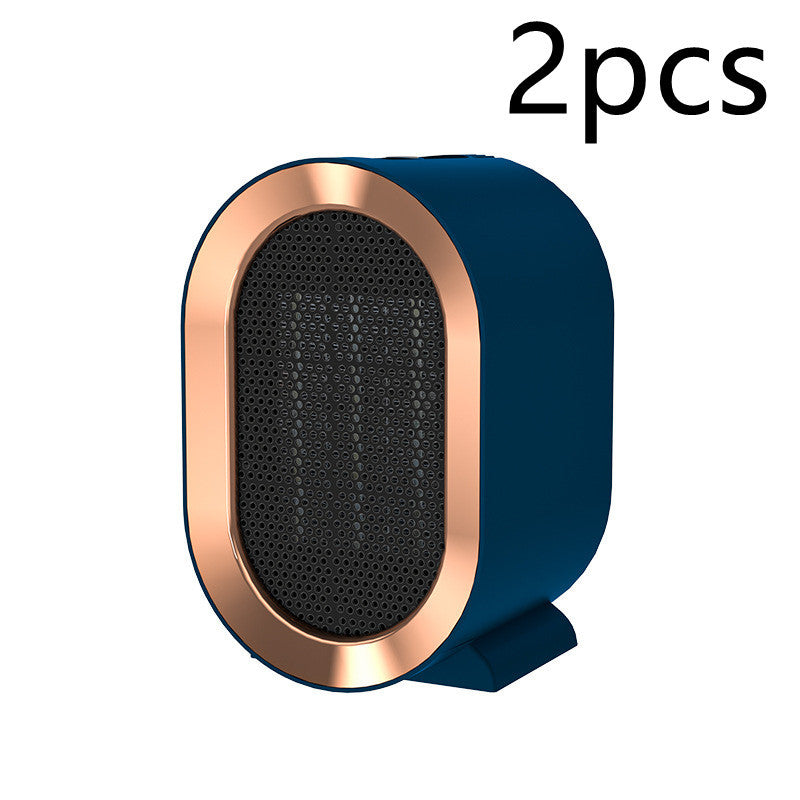 a blue and gold speaker