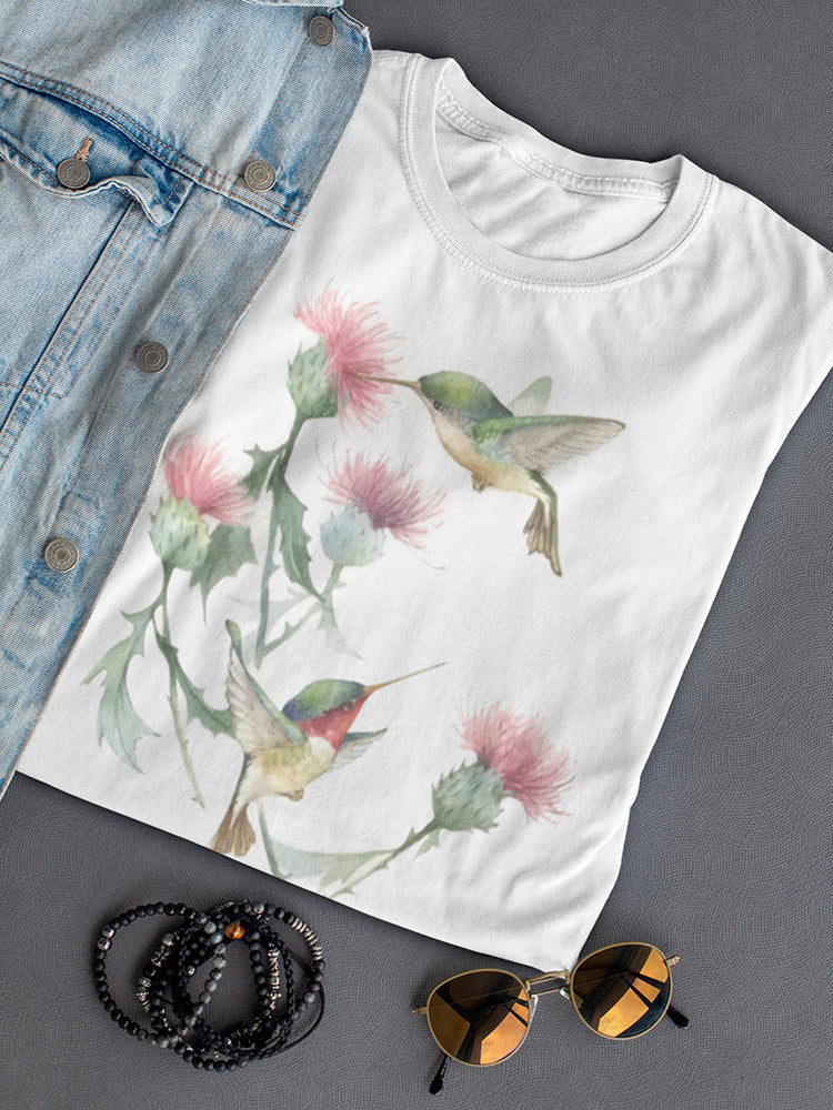 a shirt with birds on it and a denim jacket