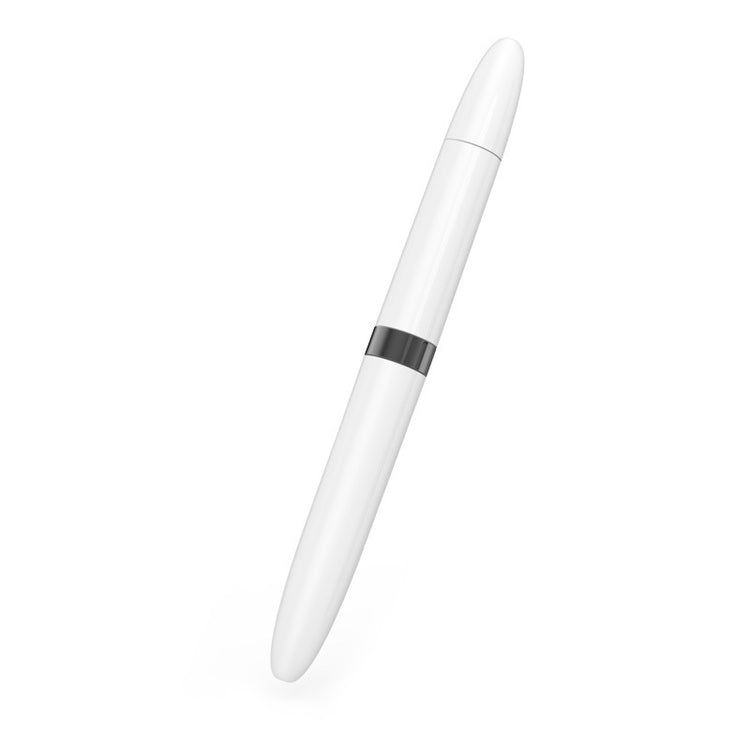 a white pen with a black band
