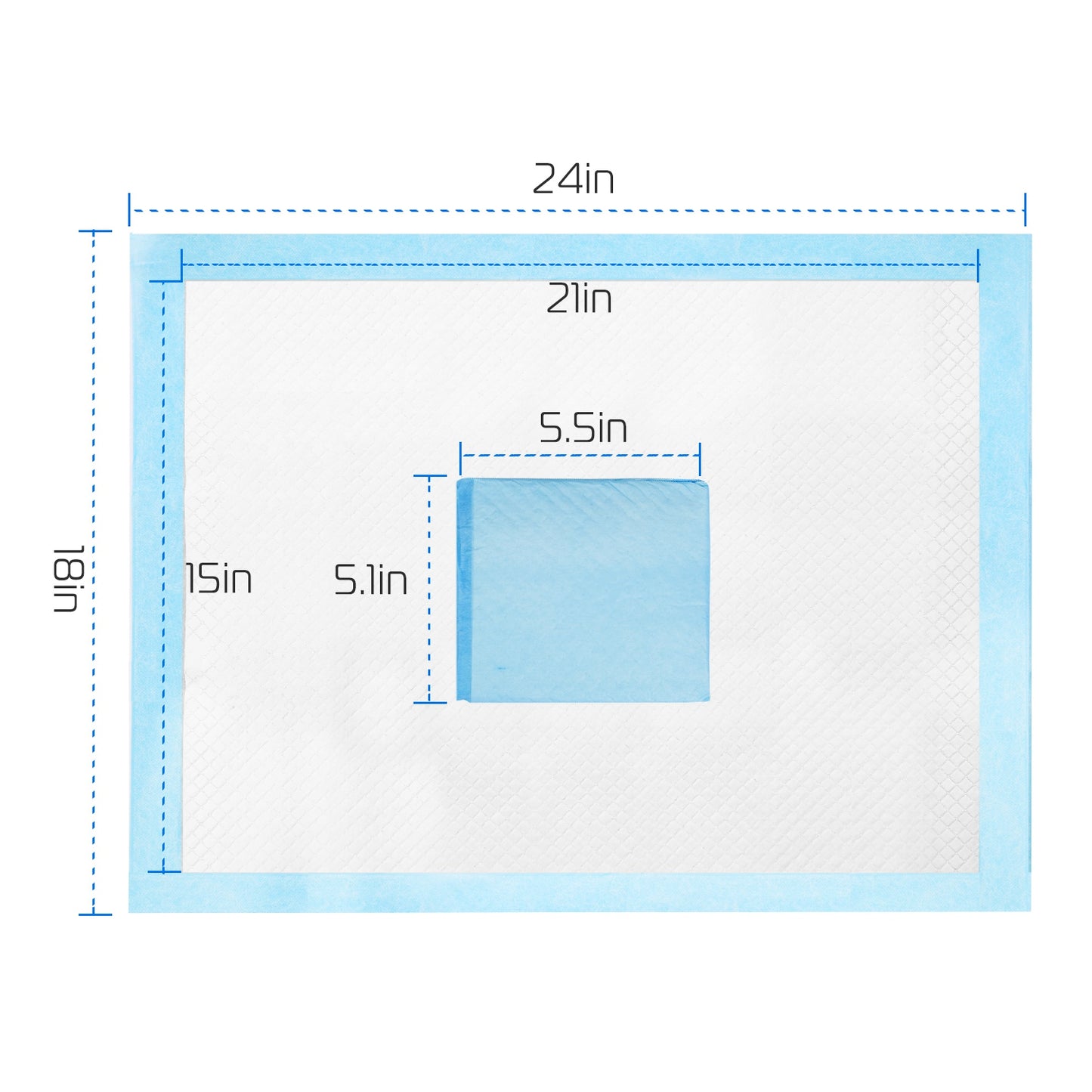 50Pcs Per Set Dog Training Pads Puppy Pee Pads Cat Wee Mats Potty-Train 24in X 18in M