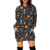 Women's Long Halloween Print Hoodie