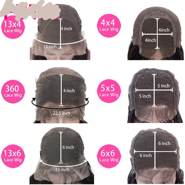 a collage of different types of wigs