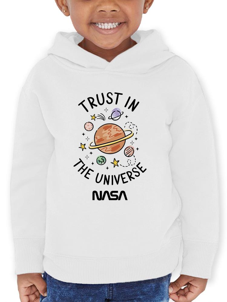 a child wearing a white hoodie