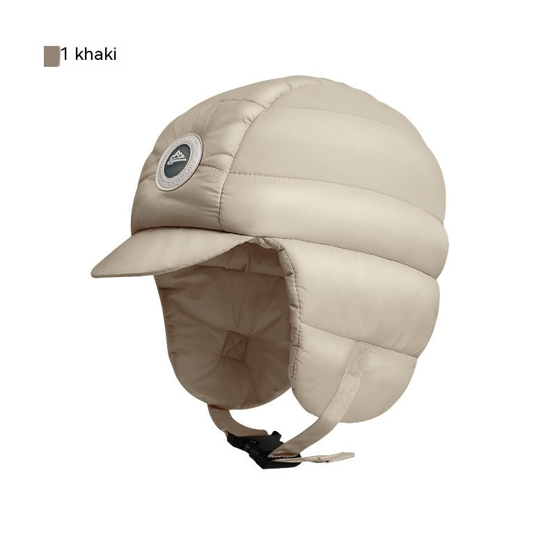 a white hat with a strap