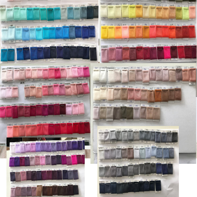 a group of different colors of fabric