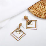Korean Elegant Long Hanging Earrings for Women Simple Hollow Hyperbole Earings Metal Triangle Jewelry Personality Drop Ear Ring
