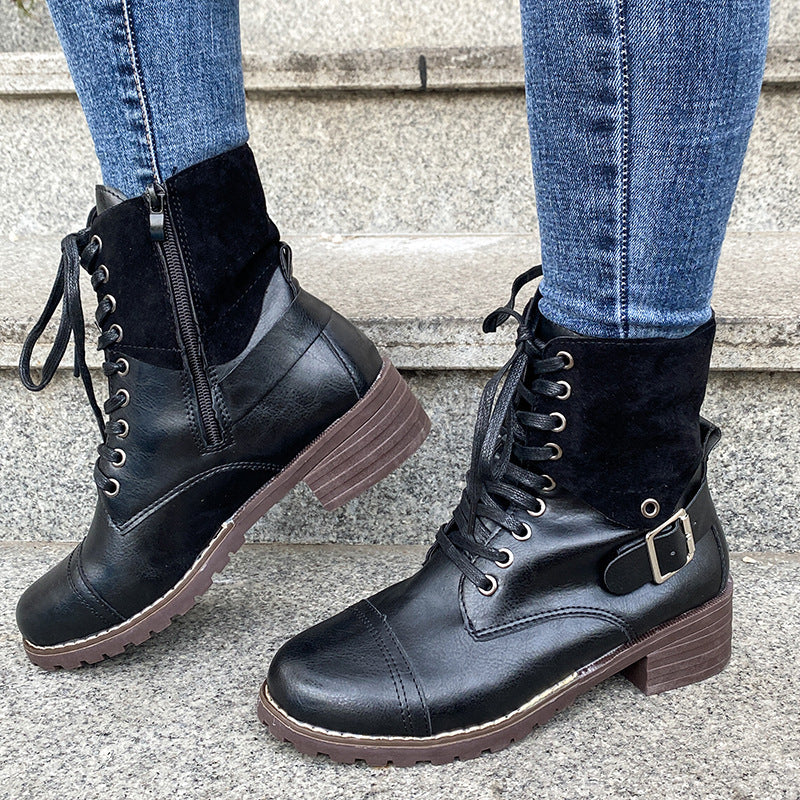 a pair of black boots