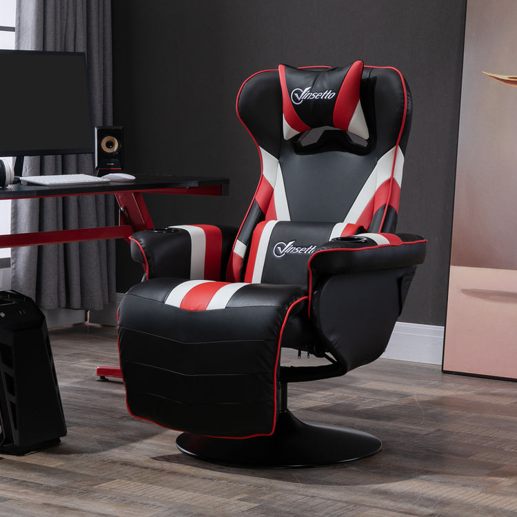 a black and red chair in a room