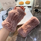 Women's Rex Rabbit-Fur Winter Gloves