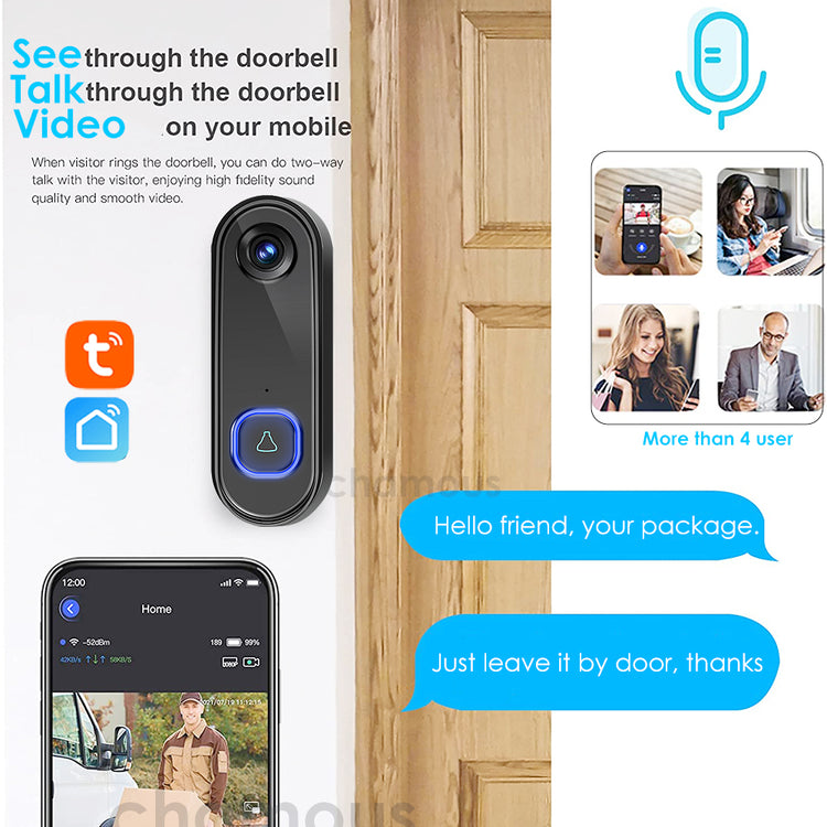 a door with a video camera and a phone