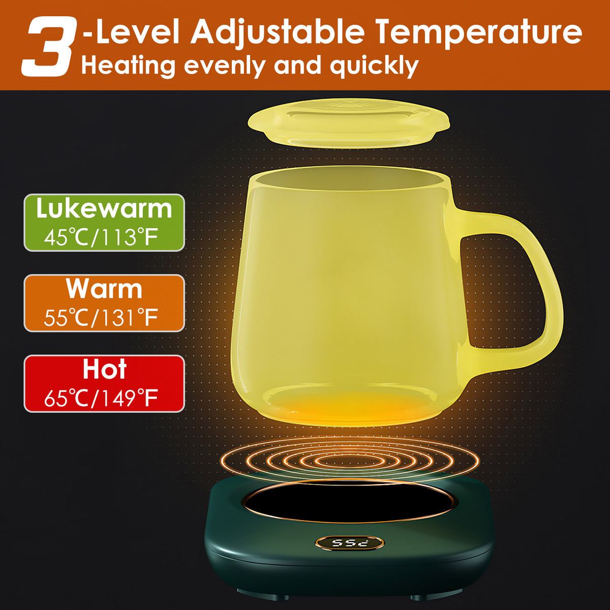 a yellow mug with a lid