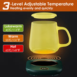 Electric Mug Warmer with 3 Temperature Settings and Auto Shutoff