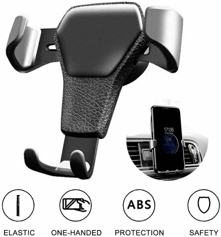 a phone holder with text overlay