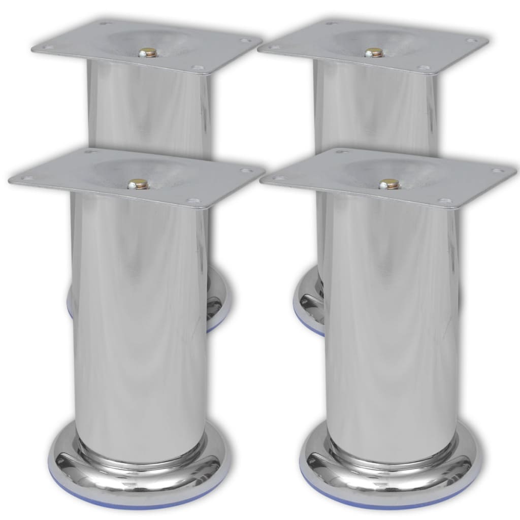 4 x Furniture leg sofa leg plinth leg chrome round 60