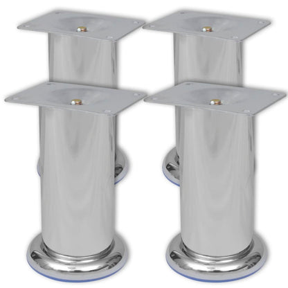 4 x Furniture leg sofa leg plinth leg chrome round 60