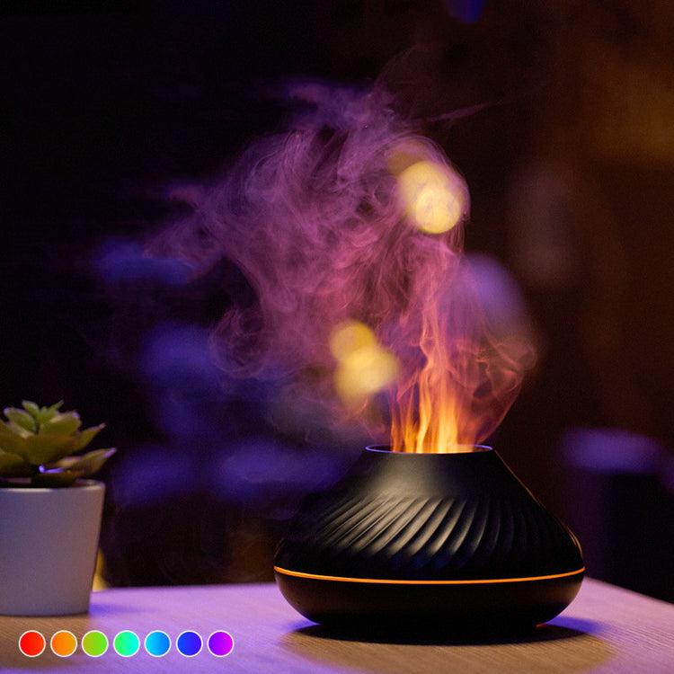 a black container with a fire inside