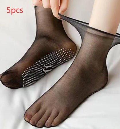 Ultra-thin Seamless Glue Dispensing Non-slip Massage Footbed Short Stockings