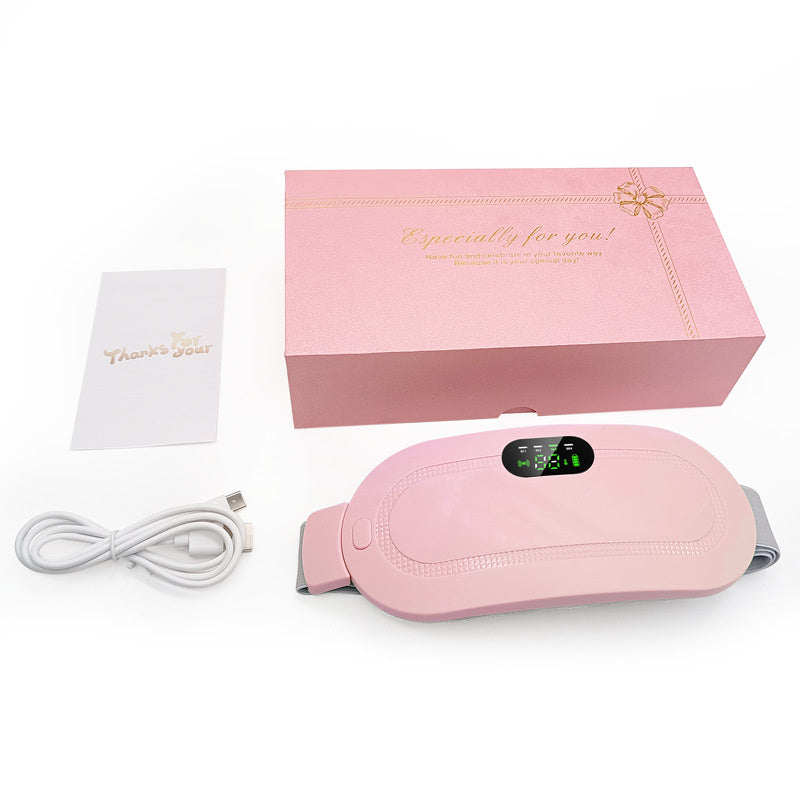 a pink device with a box and a cable