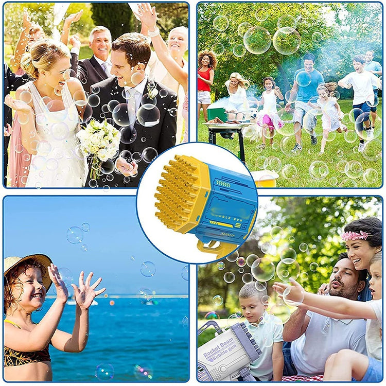 a collage of people and bubbles