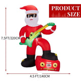 7.5-Foot Lighted Inflatable Santa Playing Electric Guitar
