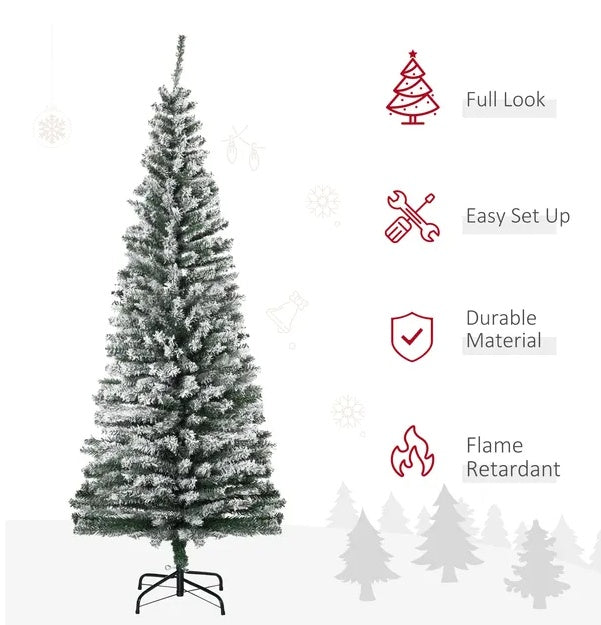 a christmas tree with snow on it