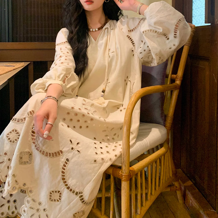 a woman sitting in a chair
