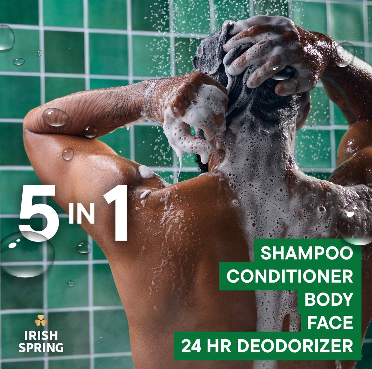 a man washing his hair in a shower