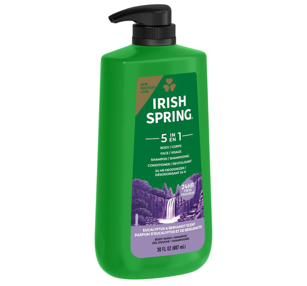a green bottle with a black pump